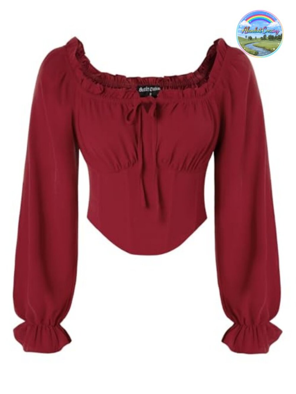 Off Shoulder Corset Top Long Sleeve Renaissance Blouse
